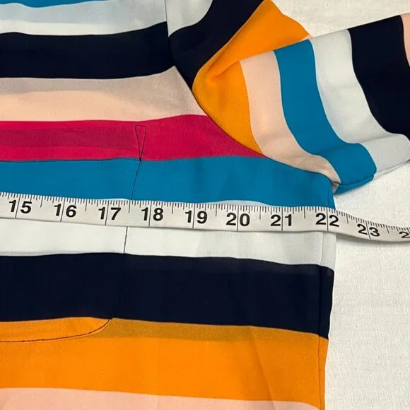 NWT Chico's Women's Top Button Down Shirt Colorful Stripes Long Sleeve Size 14 - Picture 6 of 7